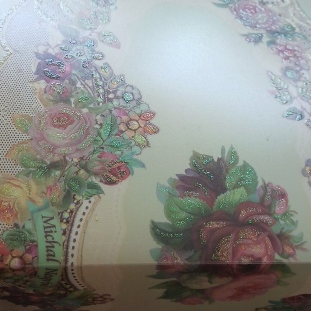 2 pc Michal Negrin Runners Dining Table Kitchen Home Decor Victorian Rose Floral - Picture 10 of 10
